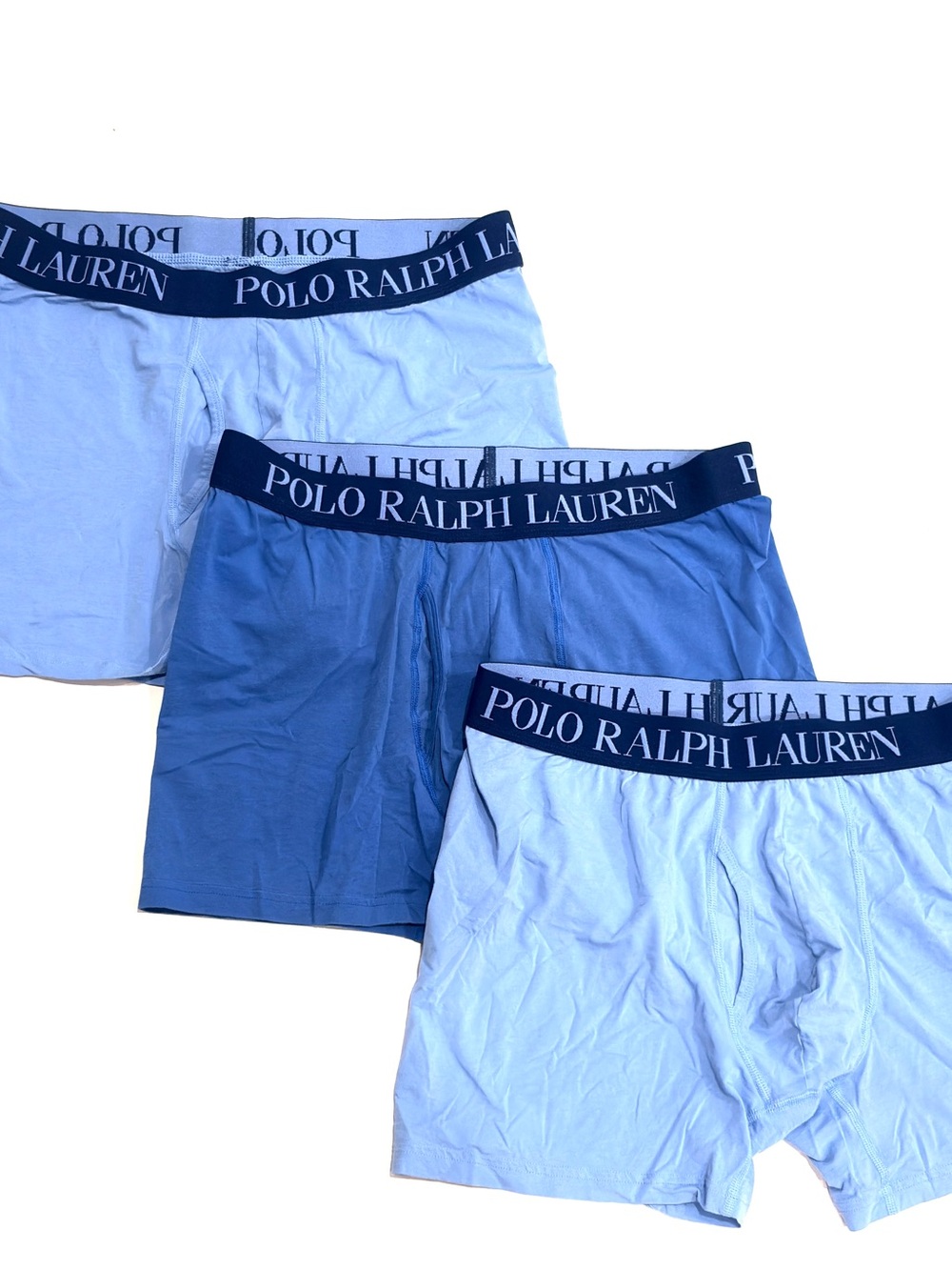Polo by Ralph Lauren Men's Blue Cotton Boxer Briefs - 3 Pack XL